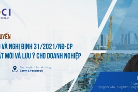 Lớp đào tạo trực tuyến “Luật Đầu tư và Nghị định 31/2021/NĐ-CP – Một số cập nhật mới và lưu ý cho doanh nghiệp”