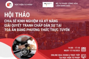 Hội thảo Chia sẻ kinh nghiệm và kỹ năng giải quyết tranh chấp dân sự tại Tòa án bằng phương thức trực tuyến