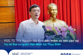 PGS. TS. TTV Nguyễn Bá Bình đến thăm và làm việc tại trụ sở Đại sứ quán Việt Nam tại Thụy Điển