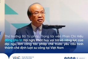 Thứ trưởng Bộ Tư pháp, Trọng tài viên Phan Chí Hiếu đồng chủ trì Hội nghị Phát huy vai trò và năng lực của đội ngũ làm công tác pháp chế trước yêu cầu hình thành chế định luật sư công tại Việt Nam
