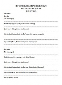 HD003 | Hợp đồng Mua bán Hàng hóa Thương mại Quốc tế