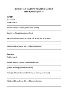 HD005 | Hợp đồng về Thỏa thuận Sản xuất theo Hợp đồng Quốc tế