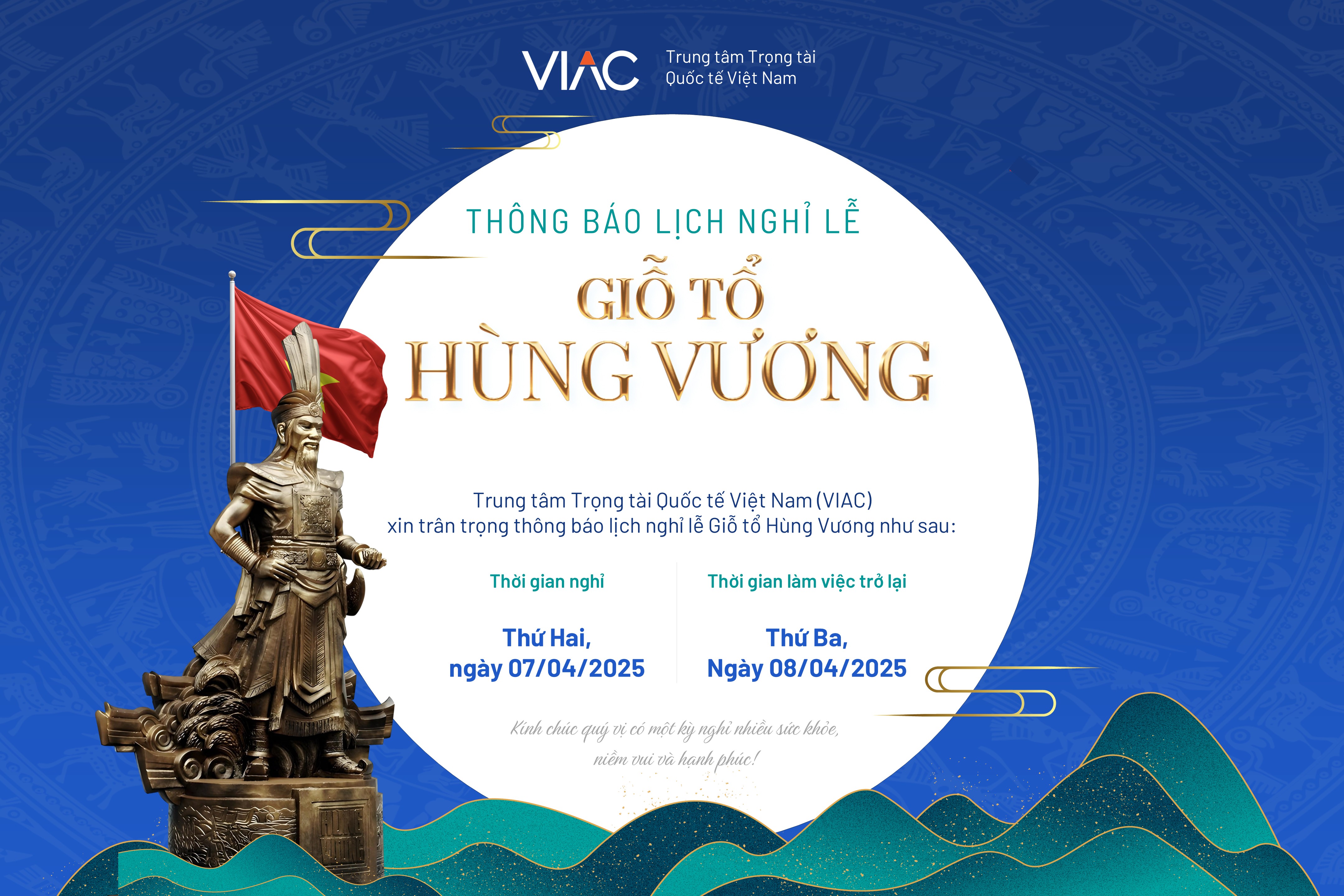 Thông báo lịch nghỉ lễ Giỗ Tổ Hùng Vương 2025 