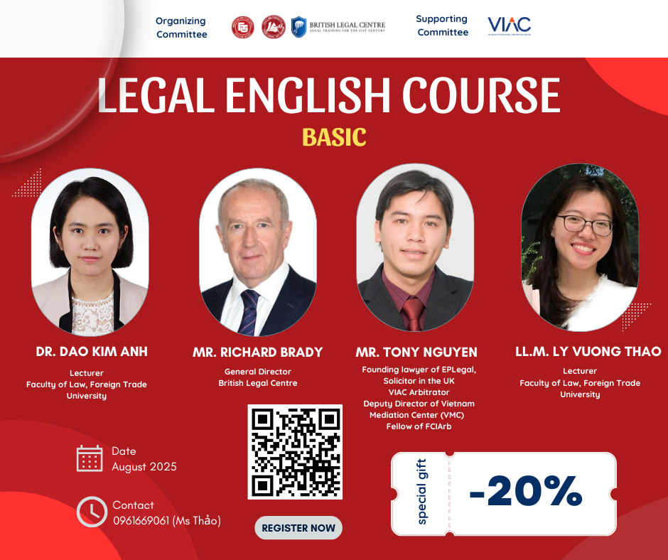 [Sự kiện hỗ trợ] Khoá học Tiếng Anh pháp lý cơ bản