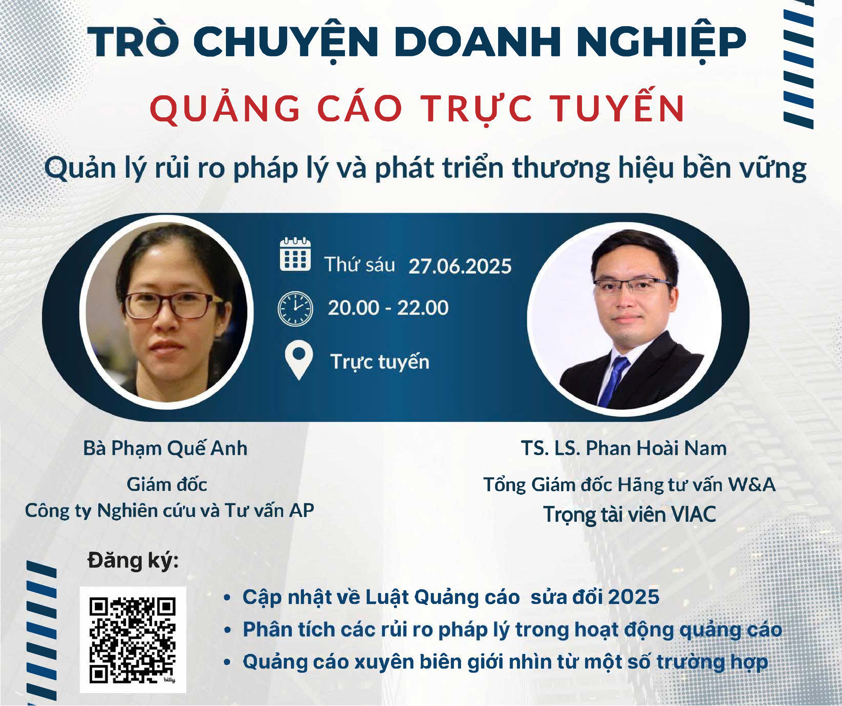 Buổi Trò chuyện doanh nghiệp về “Quảng cáo trực tuyến – Quản lý rủi ro pháp lý và phát triển thương hiệu bền vững”