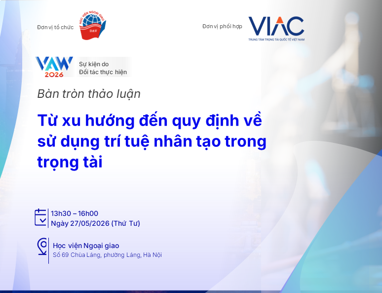 VAW 2026 | Bàn tròn thảo luận: Từ xu hướng đến quy định về sử dụng trí tuệ nhân tạo trong trọng tài