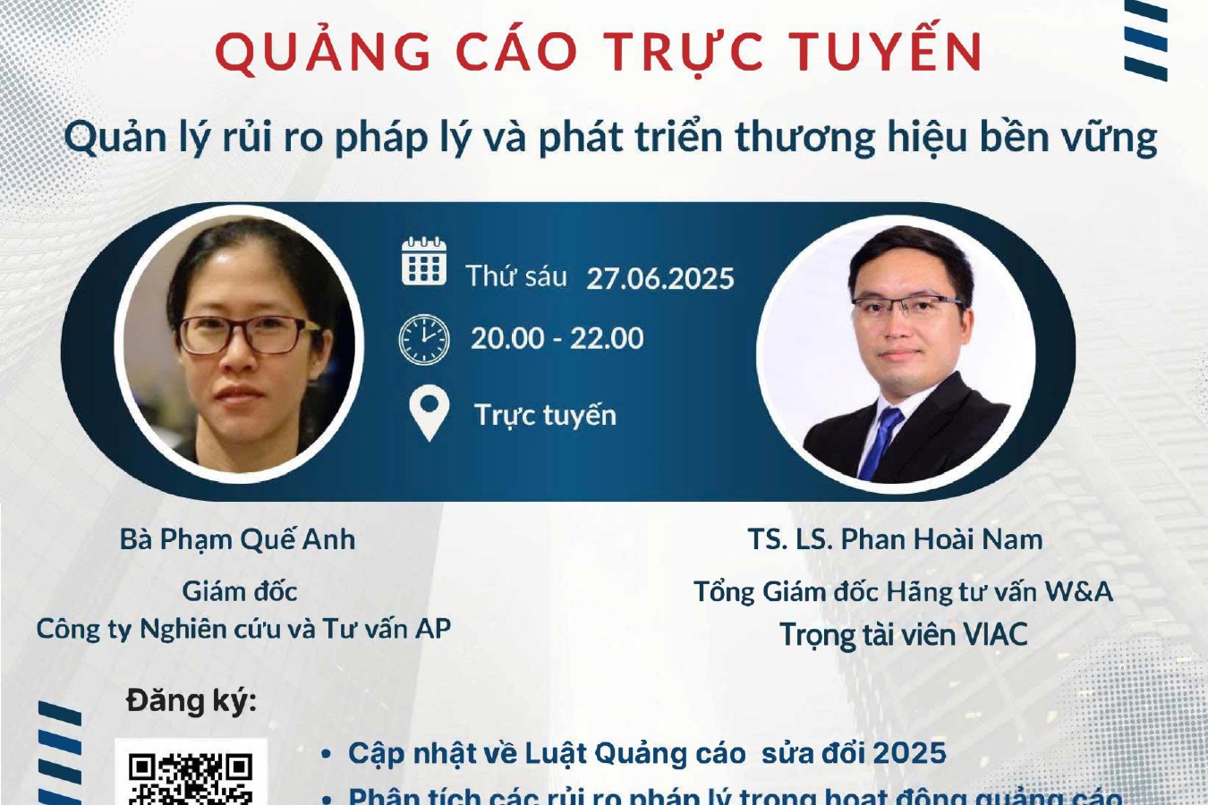 TTV LS. Phan Hoài Nam tham dự Tọa đàm " Quảng cáo trực tuyến: quản trị rủi ro pháp lý và phát triển thương hiệu bền vững”